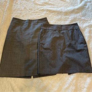 2 skirts! Ann Taylor (NWOT) and Banana Republic gray/black blend skirts